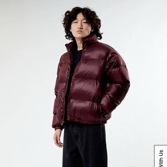 PacSun Burgundy Puffer Jacket - Picture 1 of 8